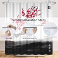thumbnail image 5 of 72x78 Inch Cherry Blossom Japanese Shower Curtain Red Plum Flower Trees Branch Chinese Traditional Ink Painting Art Shower Curtains for Bathroom Decor Polyester Fabric Waterproof with Hooks, 5 of 6