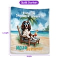 thumbnail image 5 of English Springer Spaniel Hello Summer Beach Theme with Sunglasses and Tropical Cocktail Quilt Blanket Springers Dog Lover Gifts Cozy Comforter Throw Blanket - 00009, 5 of 5