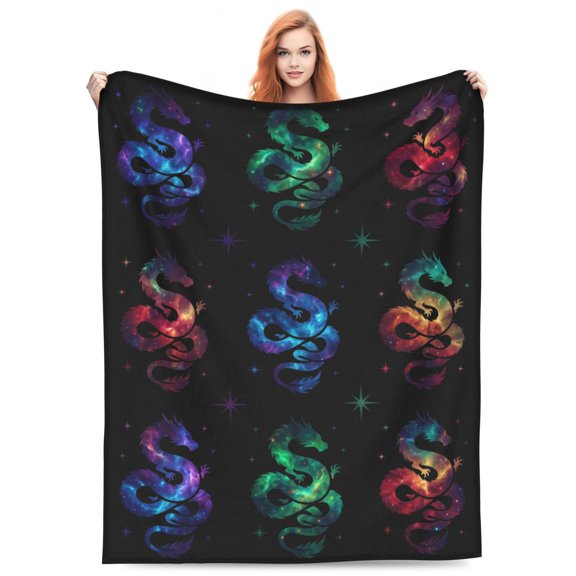 Dragon Blanket, Soft Flannel Throw Blanket for Dragon Lovers, Birthday Gift for Women, Cozy Home Decor for Couch Sofa Bed Bedroom 50x40