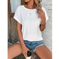 thumbnail image 3 of Hauts à Manches Courtes pour Femmes Mode Printemps/été Décontractée Ample Col Rond Manches Courtes Haut pour Femmes Aguichant Hauts d'Été pour Femmes Hauts à Manches Courtes T-Shirts pour Femmes Mode, 3 of 7