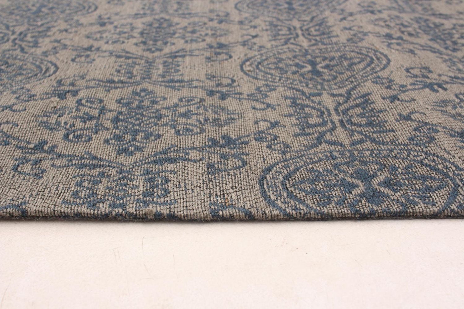 ECARPETGALLERY 4'9" x 6'9" Contemporary Collage Handmade Area Rug for Living Room, Dining Room and Bedroom in Blue