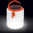 thumbnail image 1 of Linterna recargable por USB - Linterna solar LED portátil para acampar, linterna de seguridad, reflector impermeable para senderismo, pesca y cortes de luz (blanca), 1 of 5
