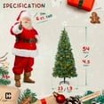 thumbnail image 2 of CAPHAUS 4.5 Feet Artificial Pre-lit Pencil Christmas Tree w/ Pinecones, Berries, Slim Xmas Tree w/ 150 LED Lights, 398 Branch Tips Pre-Hinged & Foldable Stand, Skinny Christmas Tree for Indoor, 2 of 9