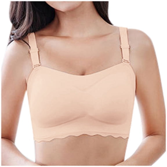Women's Casual Removable Straps Breathable Bra - Two-Way Wear, Nylon Material, Sexy All-Season Underwear