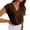 01 Brown, variant on Weiqiqre Vacation Outfits for Women Deep V Neck T Shirts Summer Casual Short Cap Sleeve Tops Loose Fit Basic Tee