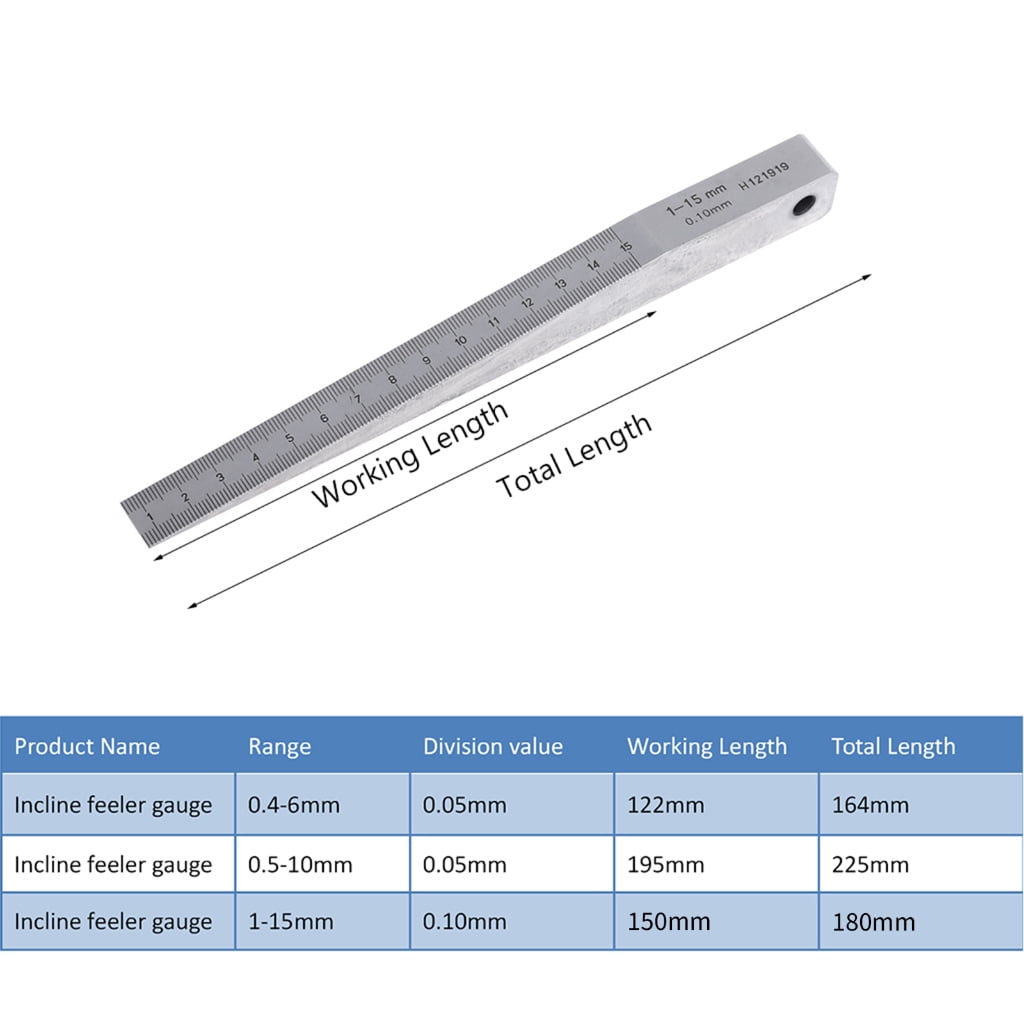 MOMOJIA Practical Taper Gauge Gage Welding Wedge Feeler Gauge Hole Measure Tool 1-15mm 0.5-10mm 0.4-6mm Woodworking Caliper