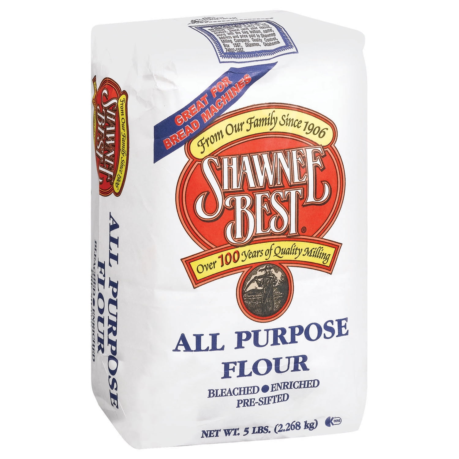 Shawnee Best® All Purpose Bleached/Enriched/PreSifted Flour 5 Lb Bag