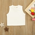 thumbnail image 6 of Girls Shirts Spring Summer Solid Cotton Sleeveless T Shirt Vest Top Girls' Tops White 3 Years-4 Years, 6 of 7