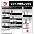 thumbnail image 4 of MILWAUKEE Ensemble de Perceuse et Entraînement ChockWave 75 Pcs (48-32-4098), 4 of 8