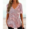 thumbnail image 1 of RWJDXD RWJDXD Ample et Confortable en Été, T-shirt Simple pour Femmes, T-shirt Courbe Ondulée 3d, Mode Col en V, Manches Courtes, Vêtements de Rue Décontractés pour Femmes, 1 of 7