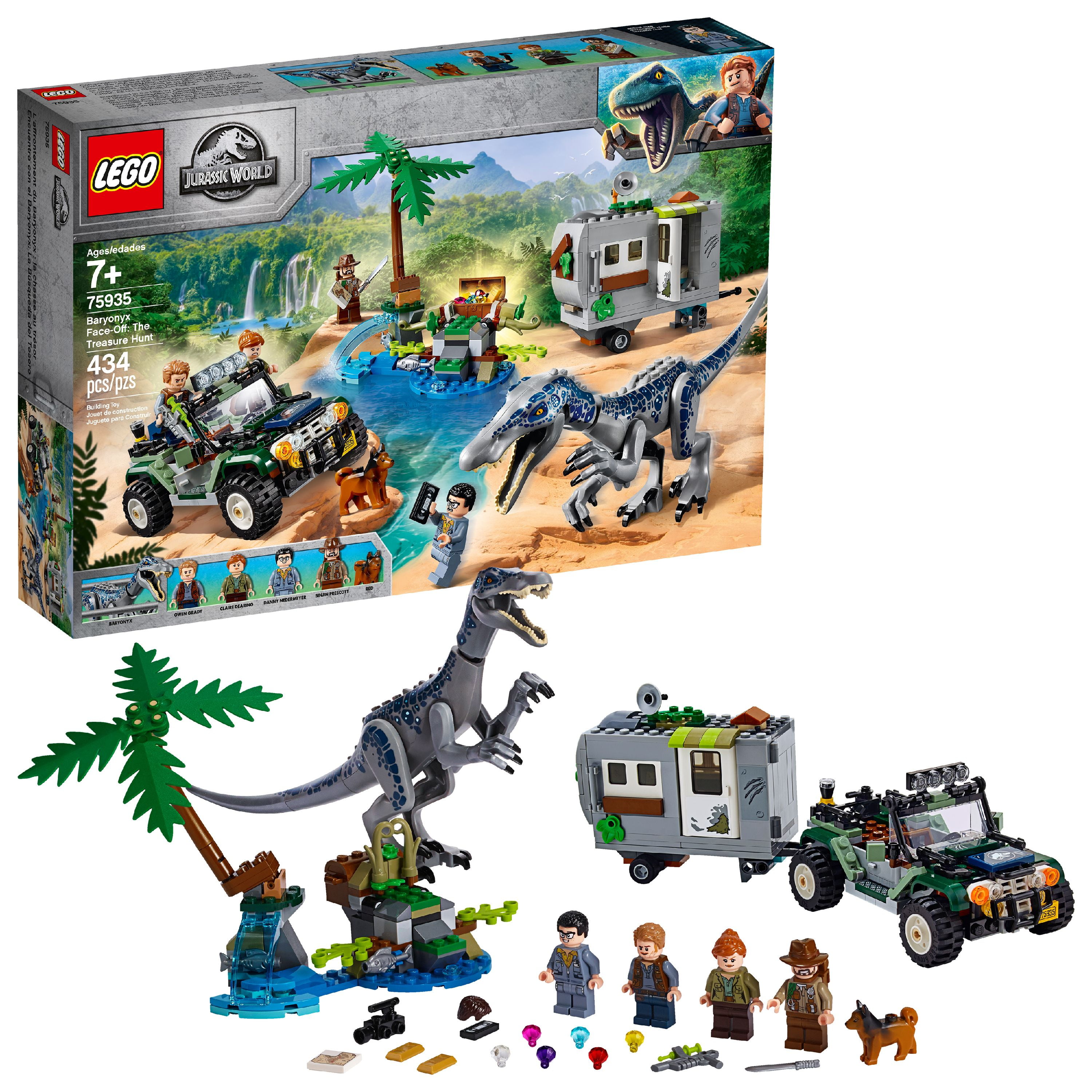 LEGO Jurassic World Baryonyx Face-Off: The Treasure Hunt Toy Dinosaur Building Kit 75935