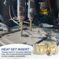 thumbnail image 4 of Uxcell Threaded Inserts Heat Set, Female Brass Metric Knurled Insert Set Embedment Nut 1/4"-20x5x8mm 40, 4 of 7
