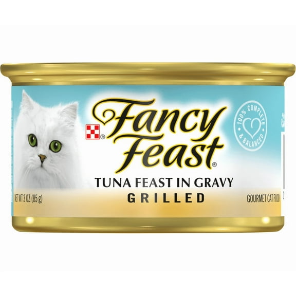 ( 4 Pack ) Fancy Feast Gourmet Wet Cat Food, Tuna In Gravy, Grilled, 3 oz cans