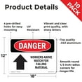 thumbnail image 2 of Workers Above Watch For Falling Material OSHA Danger Aluminum Sign 18 Inch x 12 Inch - 10 Pack, 2 of 8