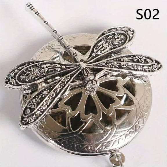 HOOUN Dragonfly Essential Oil Pendant Necklace For Women Gift Vintage Dragonfly Locket-02#Dragonfly Essential Oil Nec...