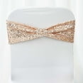 thumbnail image 3 of Efavormart 5pc x SEQUINED Spandex Chair Sash for Wedding Events Decor Chair Bow Sash Party Decoration Supplies - Rose Gold, 3 of 8
