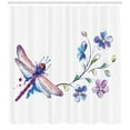 thumbnail image 3 of Ambesonne Vintage Shower Curtain, Ivy Flowers Dragonflies, 69"Wx70"L, Green Purple and Blue, 3 of 3