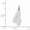 thumbnail image 2 of Sterling Silver Silver/Rhodium-Plated Polished Number 4 Charm (21 X 8) Made In United States qms04, 2 of 2