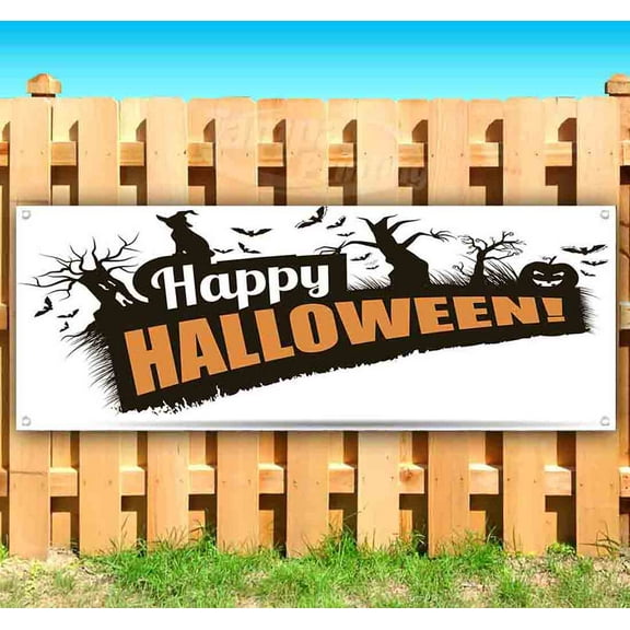Happy Halloween! 13 oz Vinyl Banner With Metal Grommets