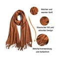 thumbnail image 4 of Bufanda cálida de otoño para mujer, bufanda de algodón de color liso con borlas/flecos, bufanda de pashmina a cuadros de color liso, bufanda XL, estola multifuncional, 4 of 6