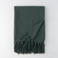 thumbnail image 3 of BATTILO Green Fringe Throw Blanket, 50" x 60", 3 of 6