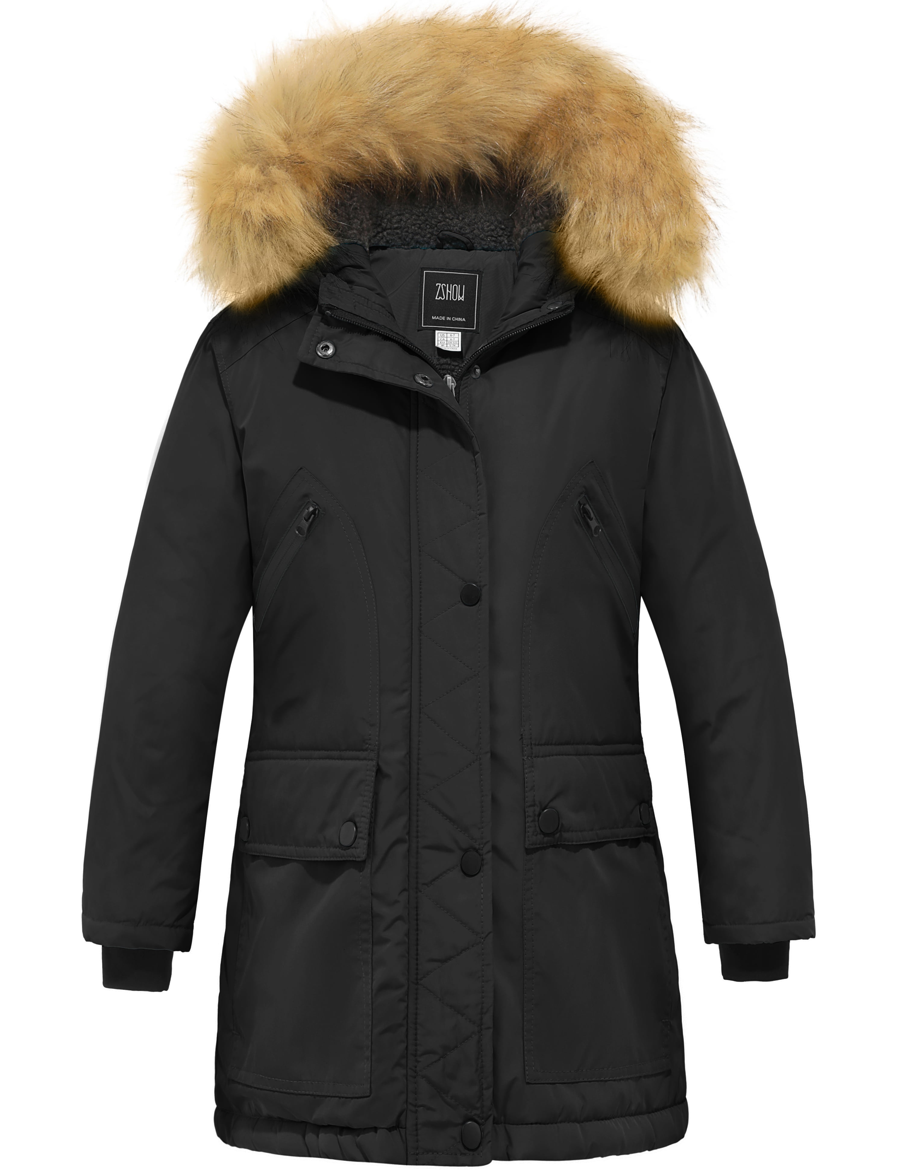ZSHOW Girls' Long Winter Coat Parka Water Resistant Warm Puffer Jacket