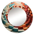 thumbnail image 2 of Designart "Surreal Op Art Spectrum Vibrant and Colorful IV" Abstract Spirals Rund Mirror For Wall Decor - Large Multi-Color Round Print Mirror - Round Mid-Century Mirror 29" x 29" Inch, 2 of 5