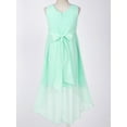 thumbnail image 5 of iiniim Kids Girls Floral Lace Wedding Junior Bridesmaid High Low Chiffon Ball Gown Dress 4-16 Mint Green 12, 5 of 7