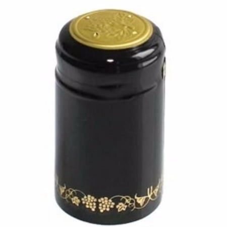 GoDeire(TM) 1 X Black/Gold Grapes PVC Shrink Capsules for Wine Making - 30