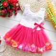 thumbnail image 4 of GYRATEDREAM Girls Wedding Party Lace Princess Dress Mesh Cotton Petals Floral Dress Tutu Skirt Kids Birthday Formal Dress for 2.5-4Y, 4 of 5