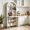 Milk White, variant on CQSXDA Folding Craft Desk with Storage Shelves, Convertible Hideaway Style for Small Spaces, Multifunctional Adjustable Desktop