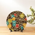 thumbnail image 6 of Cauagu Robot and Monsters Print Bone China Decorative Plate, Wall Mount Plate Holiday Decor Decorative Ceramic Plates with Stand Elegant Household Plates Decorative-6in, 6 of 6