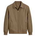 thumbnail image 2 of Fnooota Men's Bomber Jackets, Lapel Collar Lightweight&nbsp; Long Sleeve Zip up Outerwear for Spring Fall Khaki Size S-3XL, 2 of 6