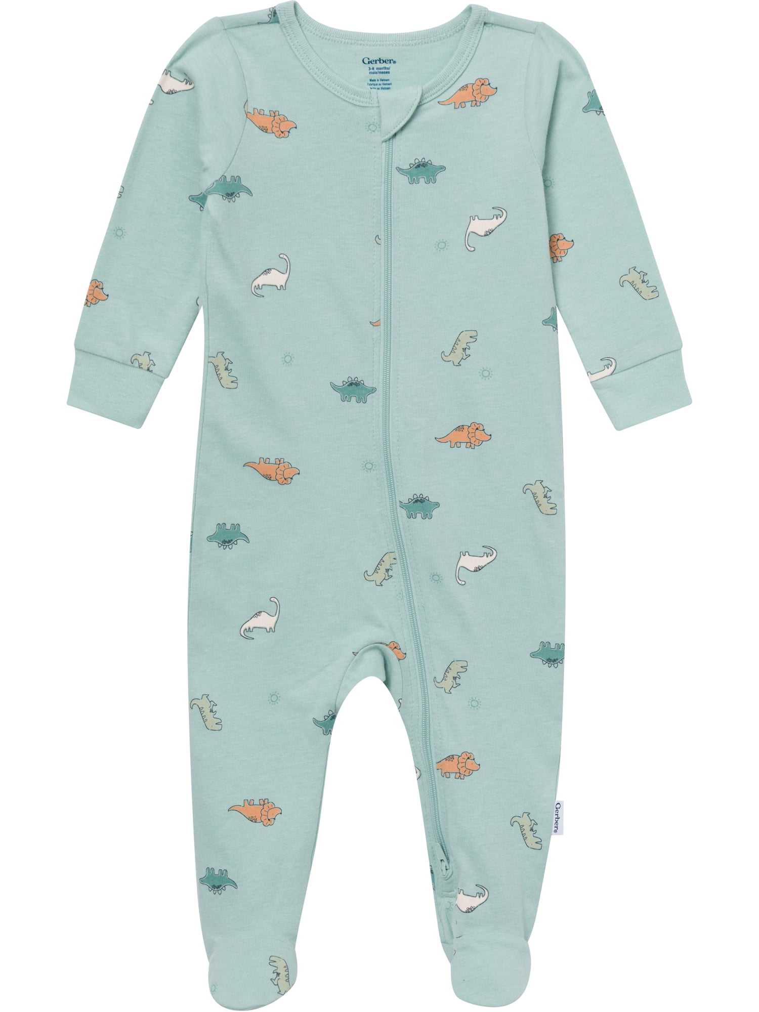 Gerber Baby Neutral Sleep N´ Play 2-Way Zipper Footed Pajamas, 4-Pack, Sizes, Newborn - 6/9 Months