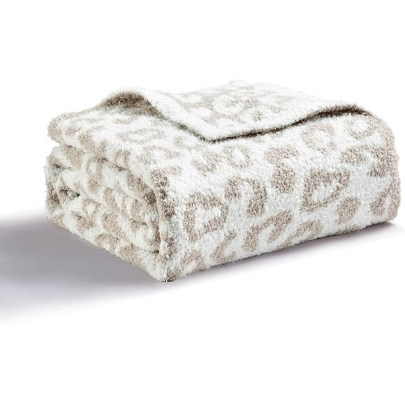 Manta de microfibra reversible CREVENT 50''X60'' ultra suave para sofá cama beige a cuadros