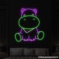 thumbnail image 2 of Glowneon Hippo Neon Sign, Cute Hippo Led Sign, Animal Led Light, Hippo Lover Gifts, Kid Room Decor, 2 of 5