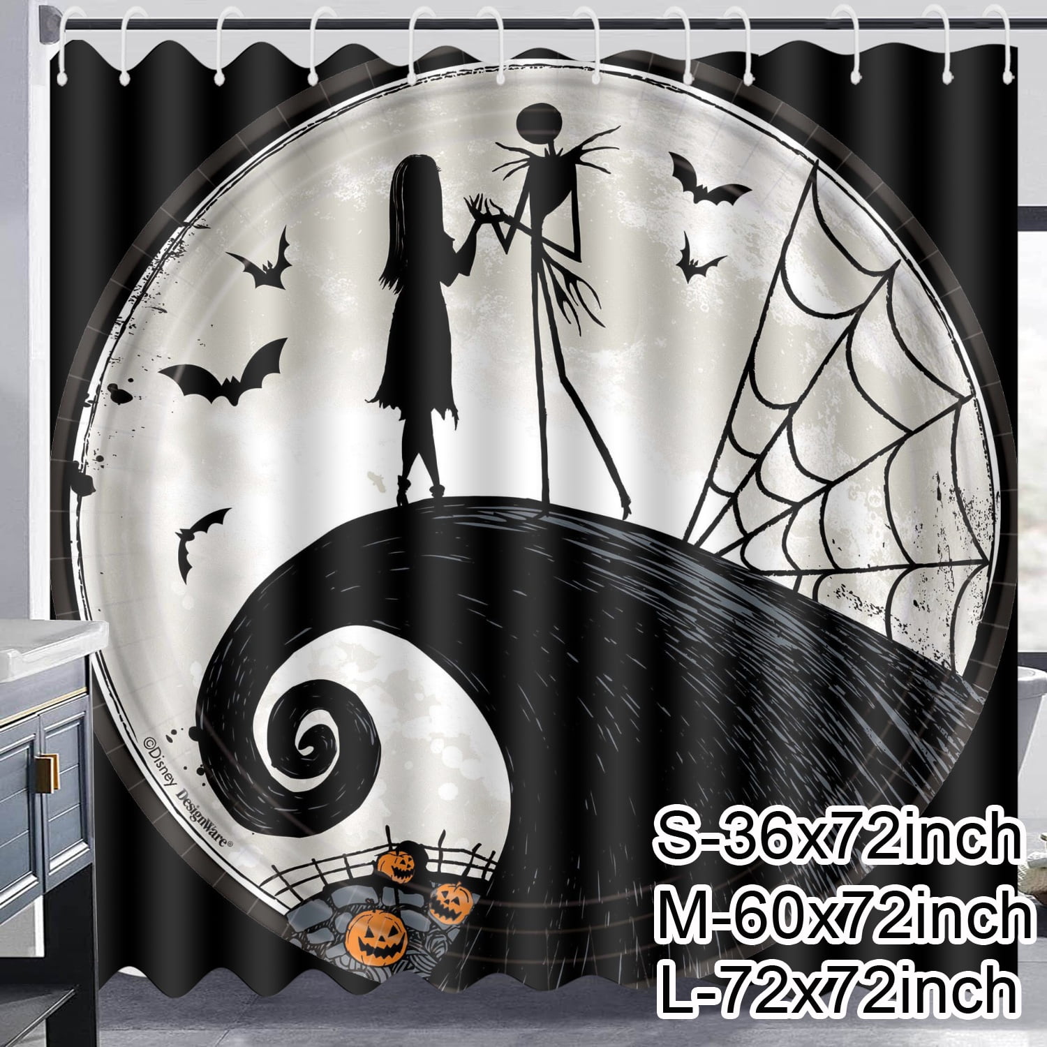 The Nightmare Before Christmas Shower Curtain Waterproof Polyester