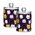 thumbnail image 2 of Cute Cats Bathroom Canisters Set of 4 Translucent Plastic Storage for Cotton Pads and Floss, 2 of 7