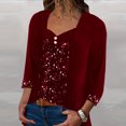 thumbnail image 3 of Women's sequined long-sleeved top with, 3 of 9