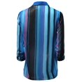 thumbnail image 2 of FashionOutfit Women's Roll Up Stripe Pattern Button Down Shirt Blouses, 2 of 3