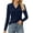 Navy Blue, variant on ZHENWEI Womens Long Sleeve Polo Shirts Business Casual V Neck Lapel Tops Dressy Work Tunic Blouses