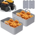thumbnail image 3 of Silicone Pot for Ninjas Dual Air Fryer Reusable Silicone Air Fryer Liner Easy Cleaning Food Safe Air Fryer Accessories Air Fryer Rack Accessories for Air Fryer Oven Microwave, 3 of 3