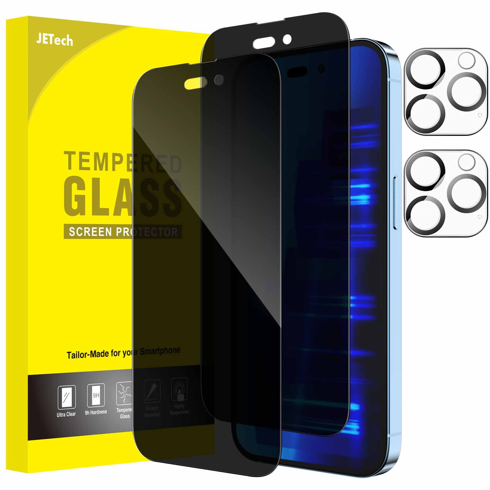 JETech Privacy Full Coverage Screen Protector for iPhone 14 Pro 6.1