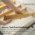 thumbnail image 6 of Swayvoo Expandable Bamboo Drawer Dividers – 4-Pack Adjustable Drawer Organizer Separators for Kitchen, Bedroom, Bathroom, Cabinet, Office & Dresser Storage (17–22", Natural), 6 of 8