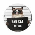 thumbnail image 1 of Cat Mouse Pad for Computers, Bad Gang Cat in Jail Kitty Under Arrest Criminal Prisoner Hangover Work, Round Non-Slip Thick Rubber Modern Gaming Mousepad, 8" Round, Brown Black White, by Ambesonne, 1 of 2