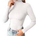 thumbnail image 6 of Xdegoge Womens Mock Neck Ribbed Sweater Long Sleeve Slim Fit Pullover Basic Lightweight Stretchy form Fitting Fall Winter Casual Layering Thermal Tops Knitwear, 6 of 7