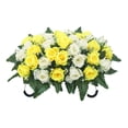 thumbnail image 2 of Artificial Cemetery Saddle Flowers, Lifelike Rose Headstone Saddle with Secure Hooks, Weatherproof UV Resistant Grave Decorations, Memorial Floral Arrangement for Cemetery Headstones, 2 of 6