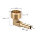 thumbnail image 2 of Adaptador de conector de manguera de latón Uxcell, codo con espiga a macho, 2 of 5