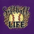 thumbnail image 2 of Softball Life Animal Print Girl Sports Men's Graphic T-Shirt, Purple, Large, 2 of 4