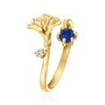 thumbnail image 5 of Ross-Simons Morning Glory Flower/September Birthstone Ring With .30 Carat Lab-Grown Sapphire and Single Lab-Grown Diamond in 18kt Gold Over Sterling, Women's, Adult, 5 of 5
